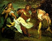 Theodore   Gericault la mise au tombeau d' apres titien France oil painting artist